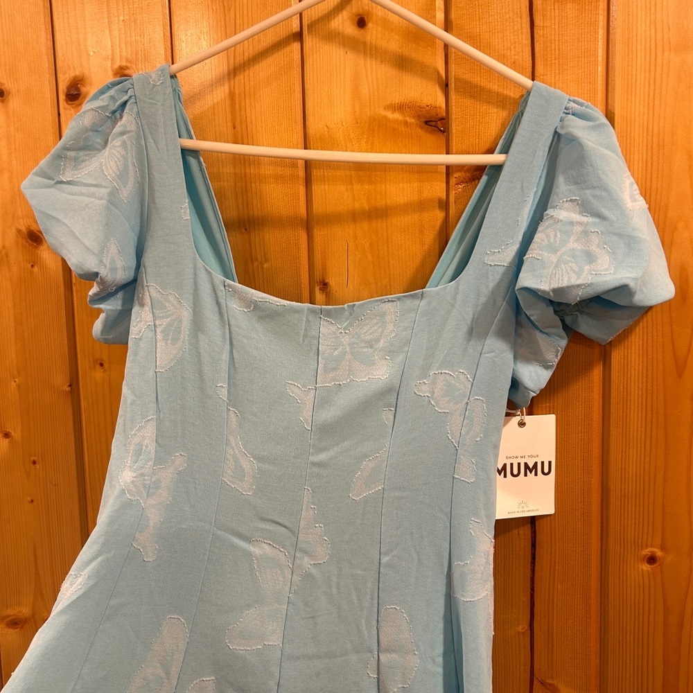 Show Me Your Mumu Mia Midi Dress Blue Butterfly Dress Size M - Picture 3 of 7